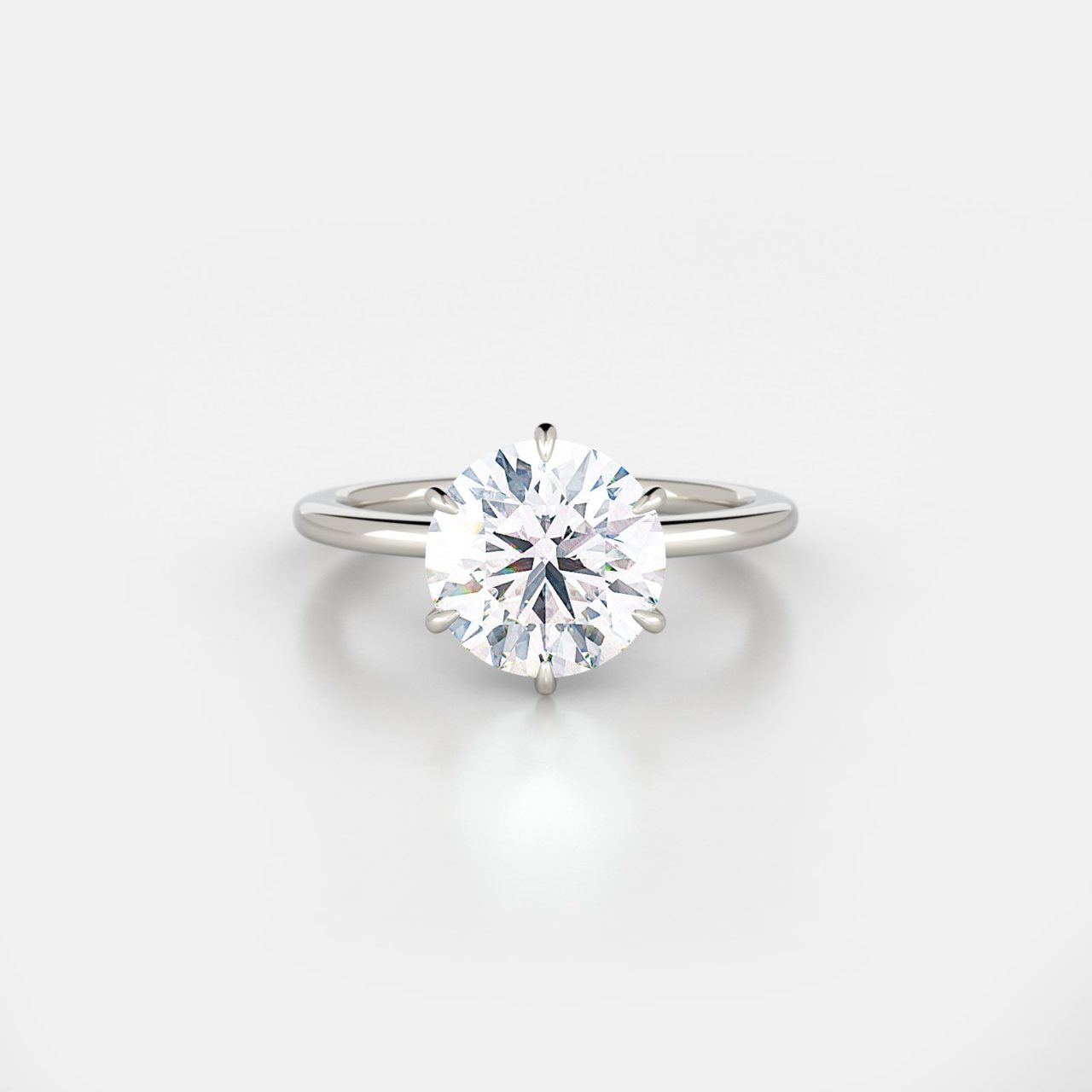 Round solitaire white gold