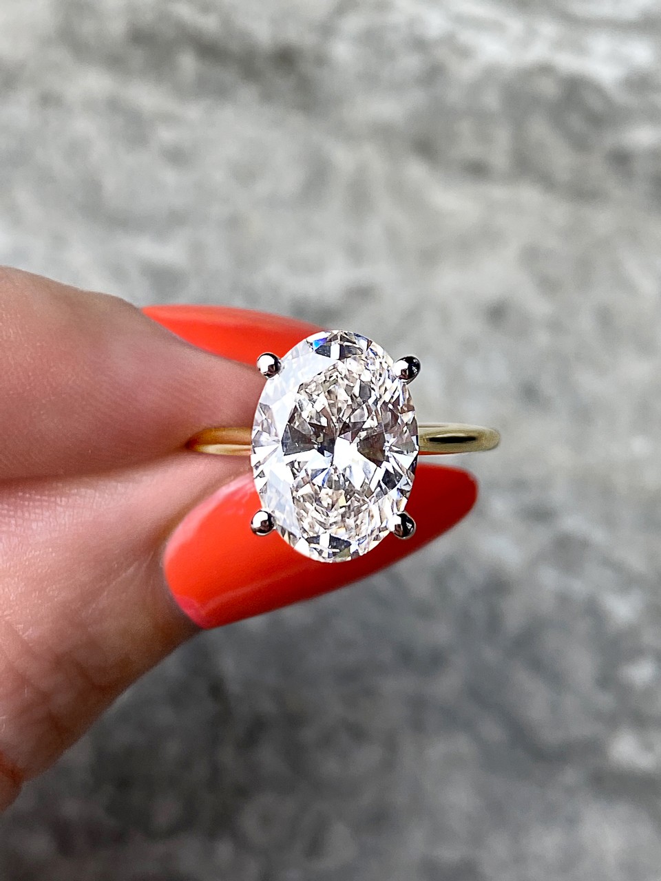 frank darling custom two tone oval diamond engagement ring 