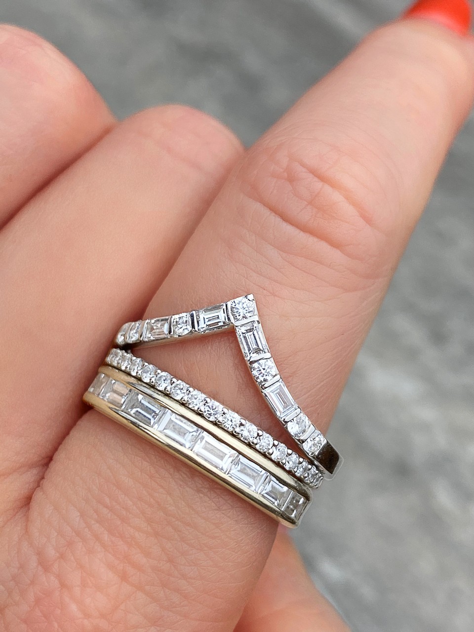 Bespoke wedding rings sales to fit engagement ring