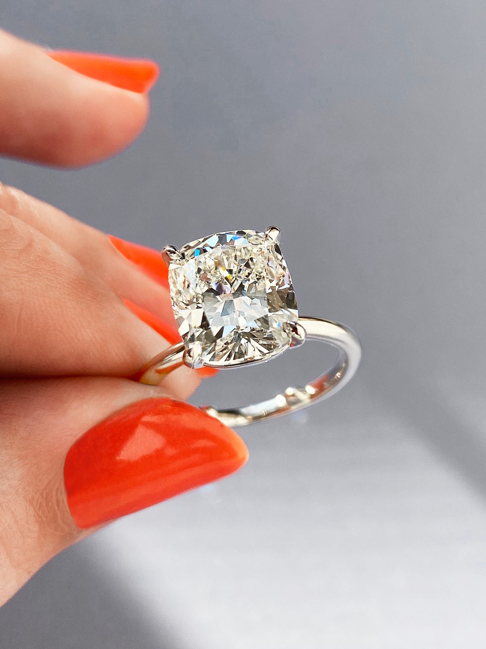 Slim band hot sale engagement rings