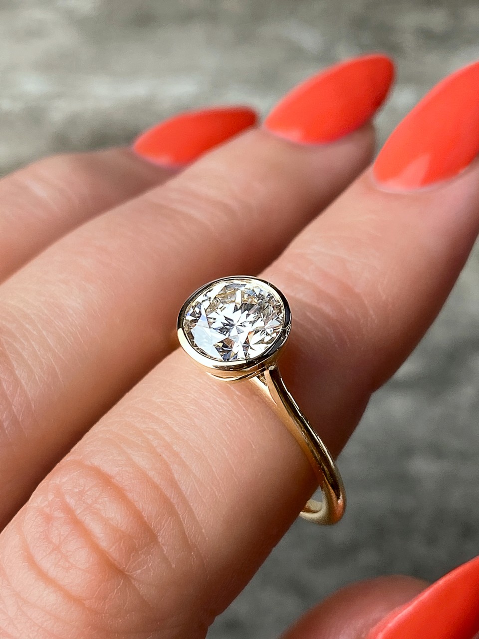 Round Bezel Set Moissanite Ring | South Africa | Aria Jewellery