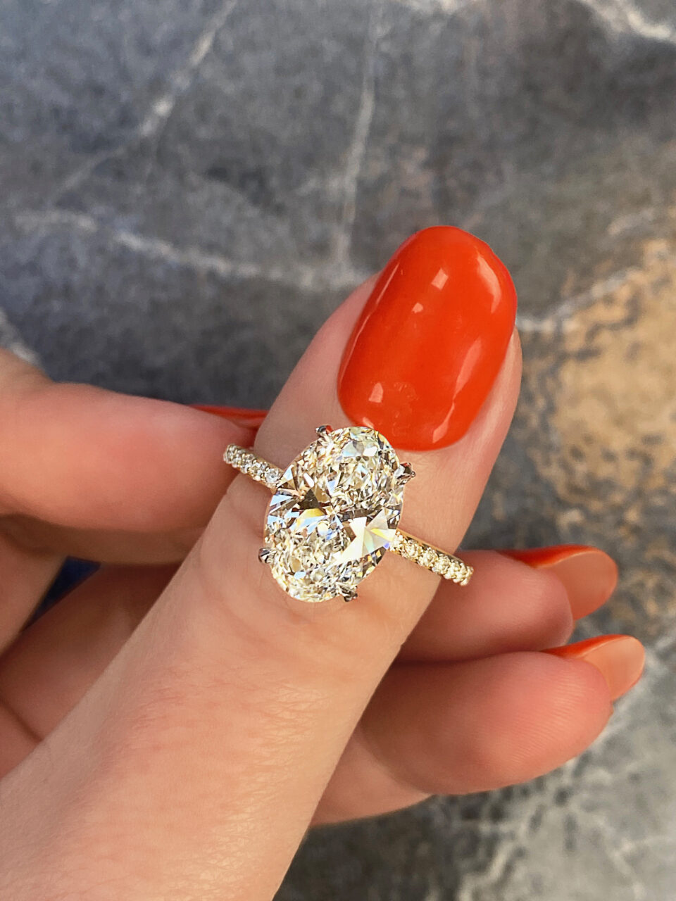 oval diamond micropavé kourtney kardashian engagement ring