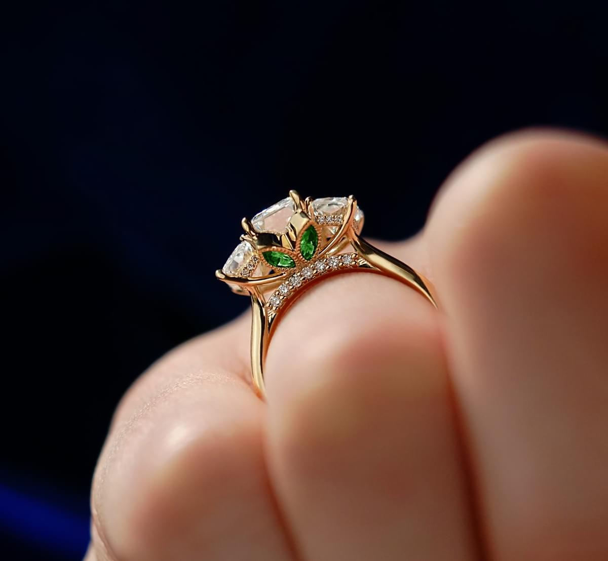 Engagement rings with on sale emeralds